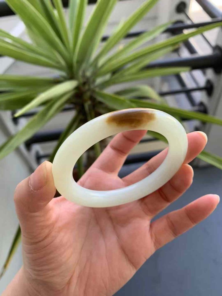 【闲置B103】53.6圈且末糖和田玉手镯 Hetian Jade Bangle Size 53.6