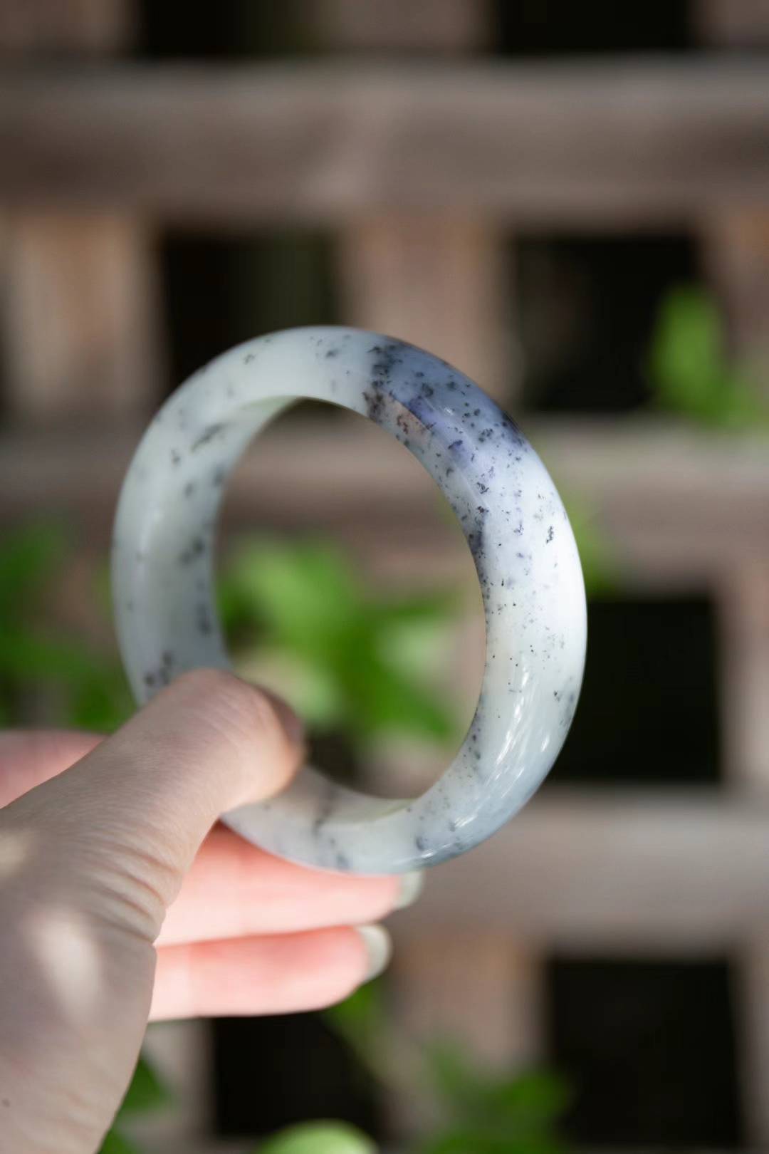 【新货】57,59圈和田玉籽料宽版青花手镯 Hetian Jade Bangle Size 57,59